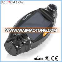 Car video camera recorder dual camera dash cam camara dual dvr para auto with gps